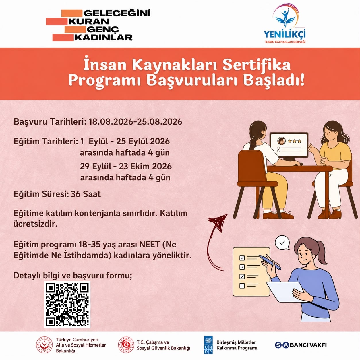 NEET Kadınlar İçin İnsan Kaynakları Sertifika Programı Başlıyor!